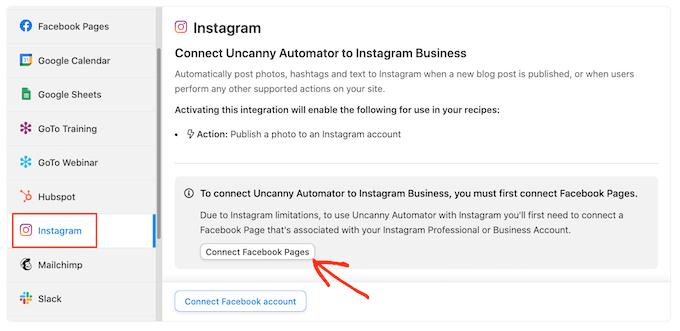 Conectarea Uncanny Automator și Facebook Connecting Uncanny Automator and Facebook
