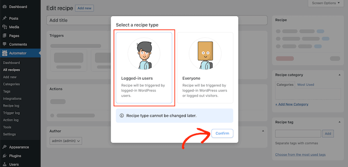 Crearea unei rețete de utilizatori conectați Creating a logged-in users recipe