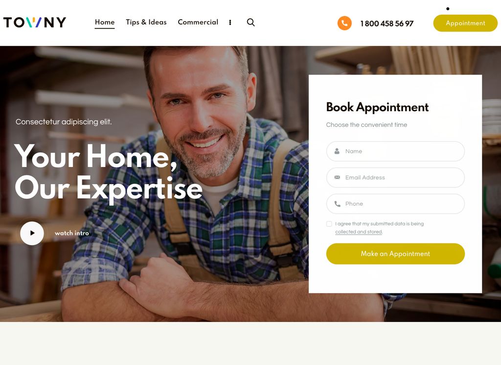 Towny | Tema de WordPress para servicios domésticos y exteriores