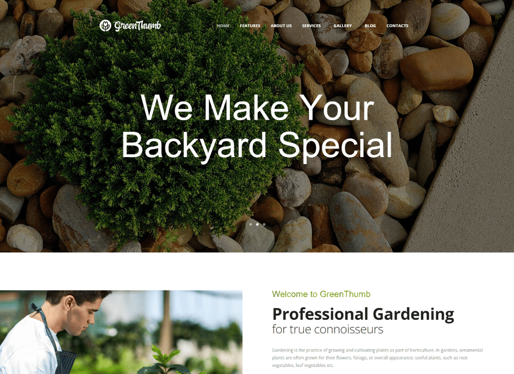 pulgar verde | Tema de WordPress para servicios de jardinería y paisajismo