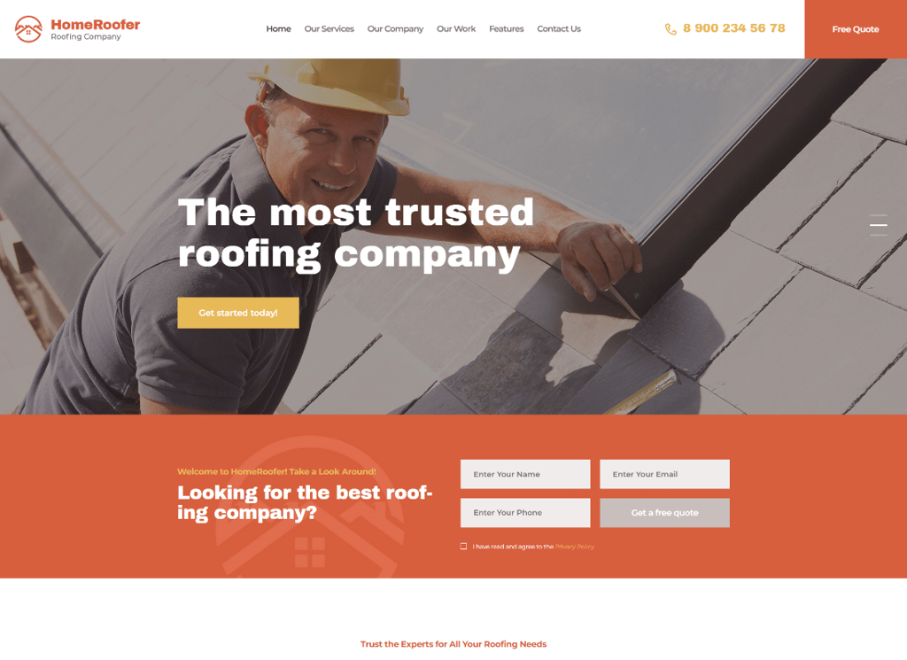 InicioRoofer | Tema de WordPress para servicios y construcción de empresas de techado