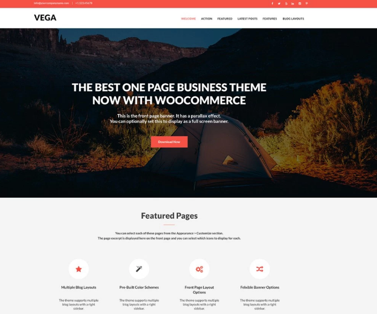 Tema Vega minimalista para WordPress