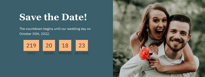 Przykład strony ślubnej SeedProd SeedProd wedding site example