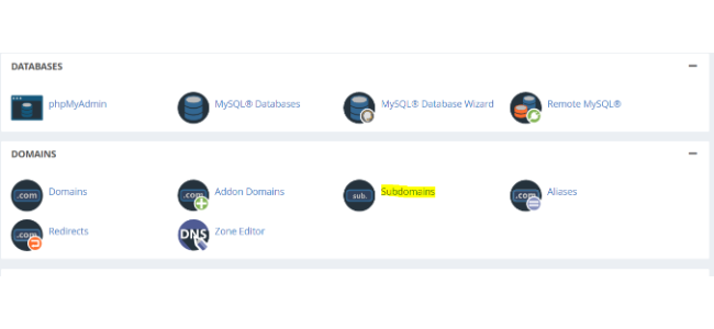 O imagine a backend-ului Hostgator, care arată unde puteți găsi secțiunea de domeniu.