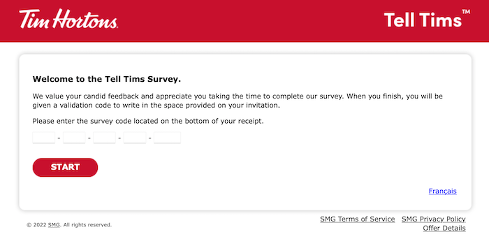 Como melhorar a experiência do cliente e aumentar a receita - Descubra onde você está An image of a Tim Horton's feedback survey.