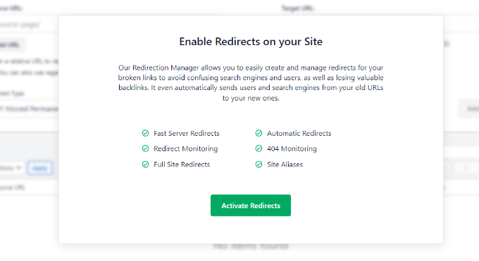 激活重定向 Activate redirects