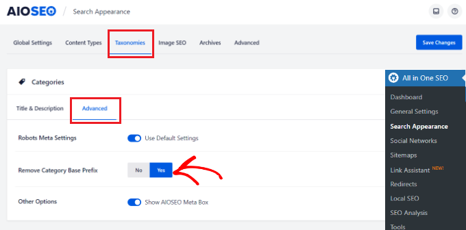 啟用刪除類別基本前綴按鈕 Enable the remove category base prefix button