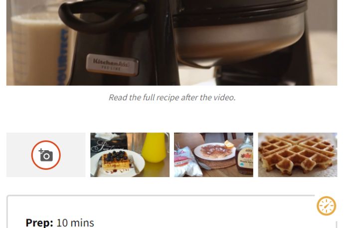 صورة لصفحة Allrecipes بأطعمة متنوعة.