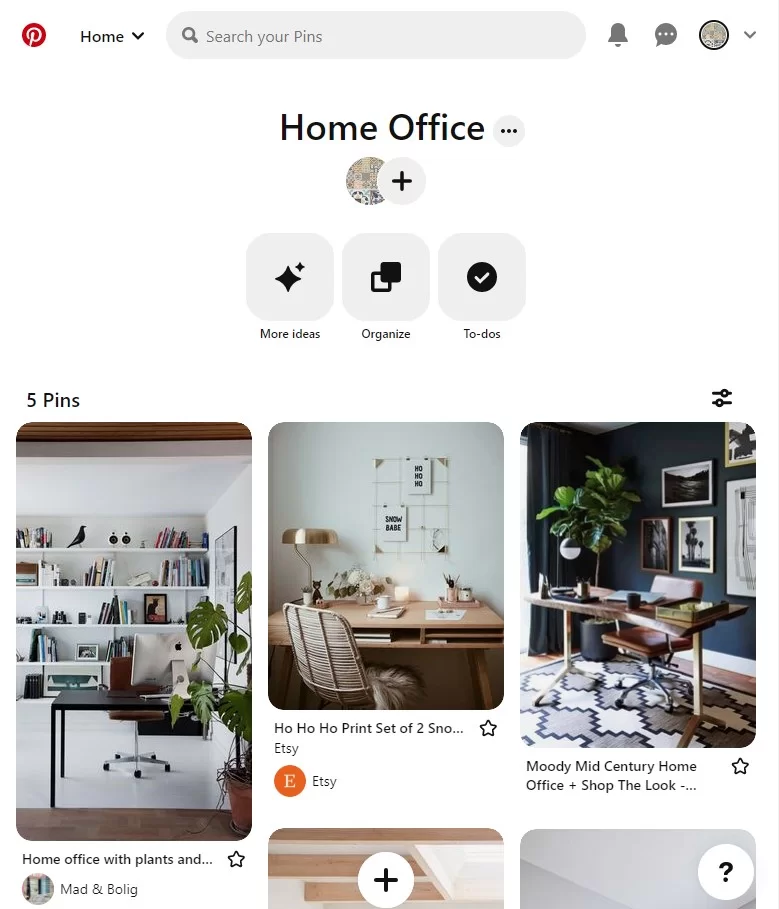 Eine Pinnwand auf Pinterest.