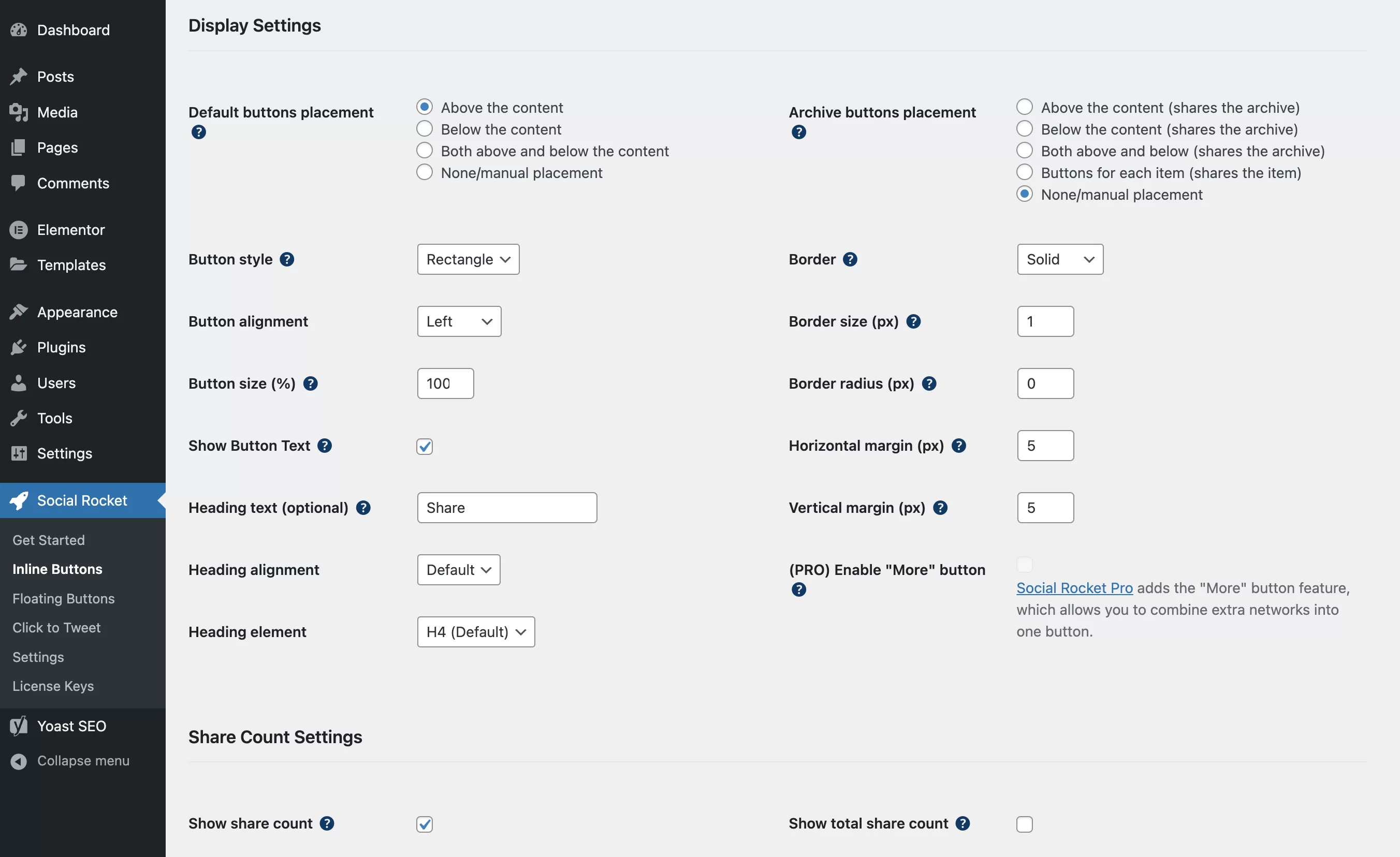 Mit Social Rocket können Sie Ihren Posts und Seiten auf WordPress einen Pinterest-Share-Button hinzufügen.