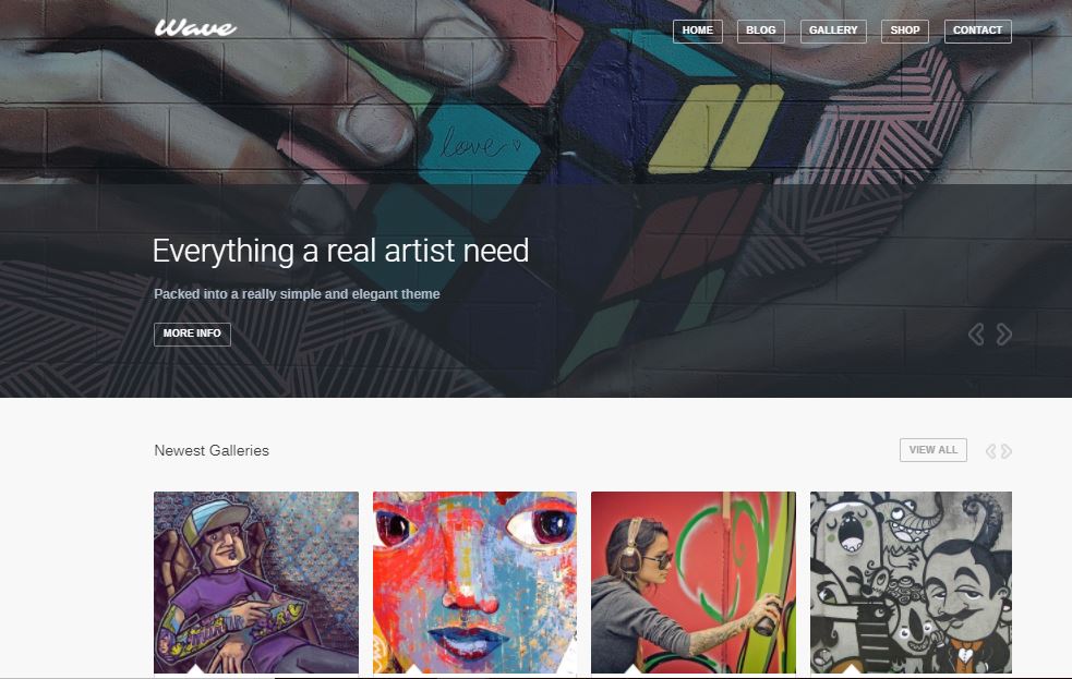 Temas de artistas do Wave WordPress