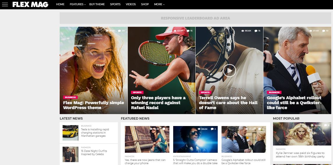 Tema Wordpress de modă Flex Mag