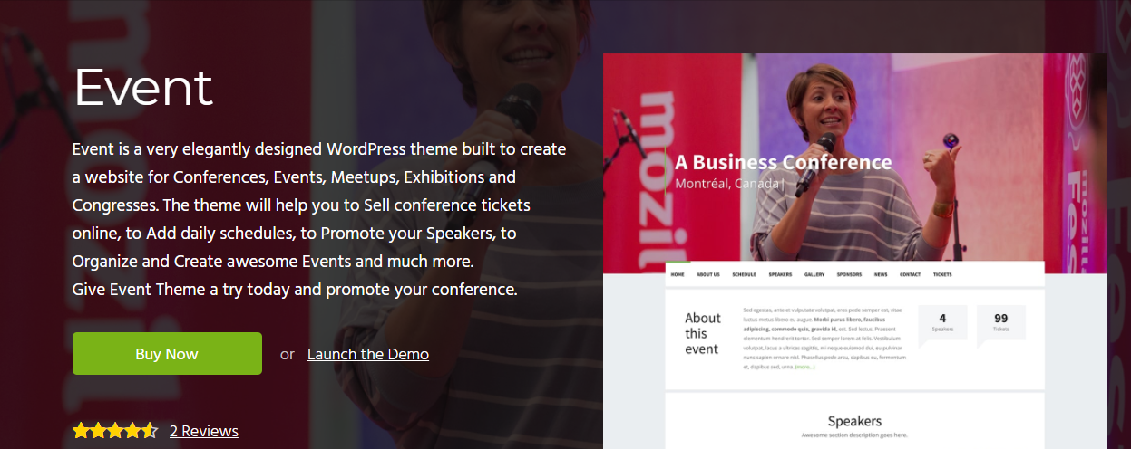 tema wordpress evento gratis