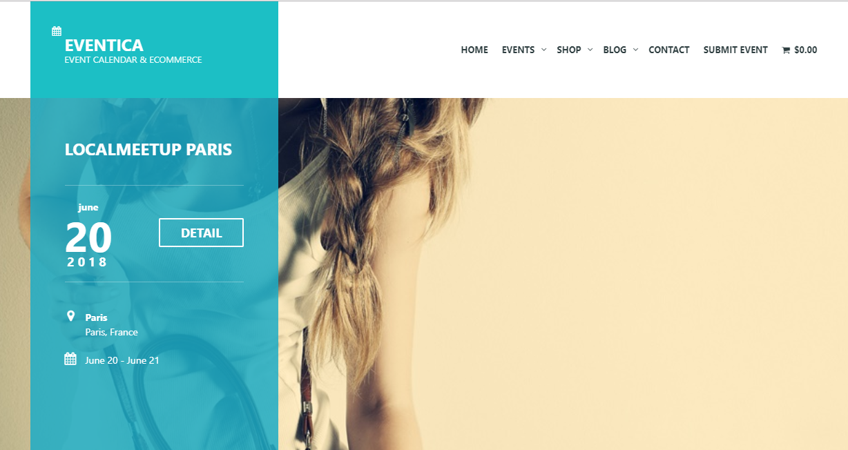 Tema WordPress de gerenciamento de eventos Eventica
