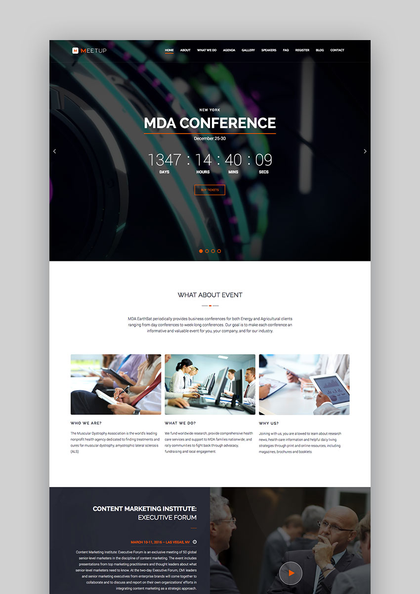 Tema WordPress do evento Meetup