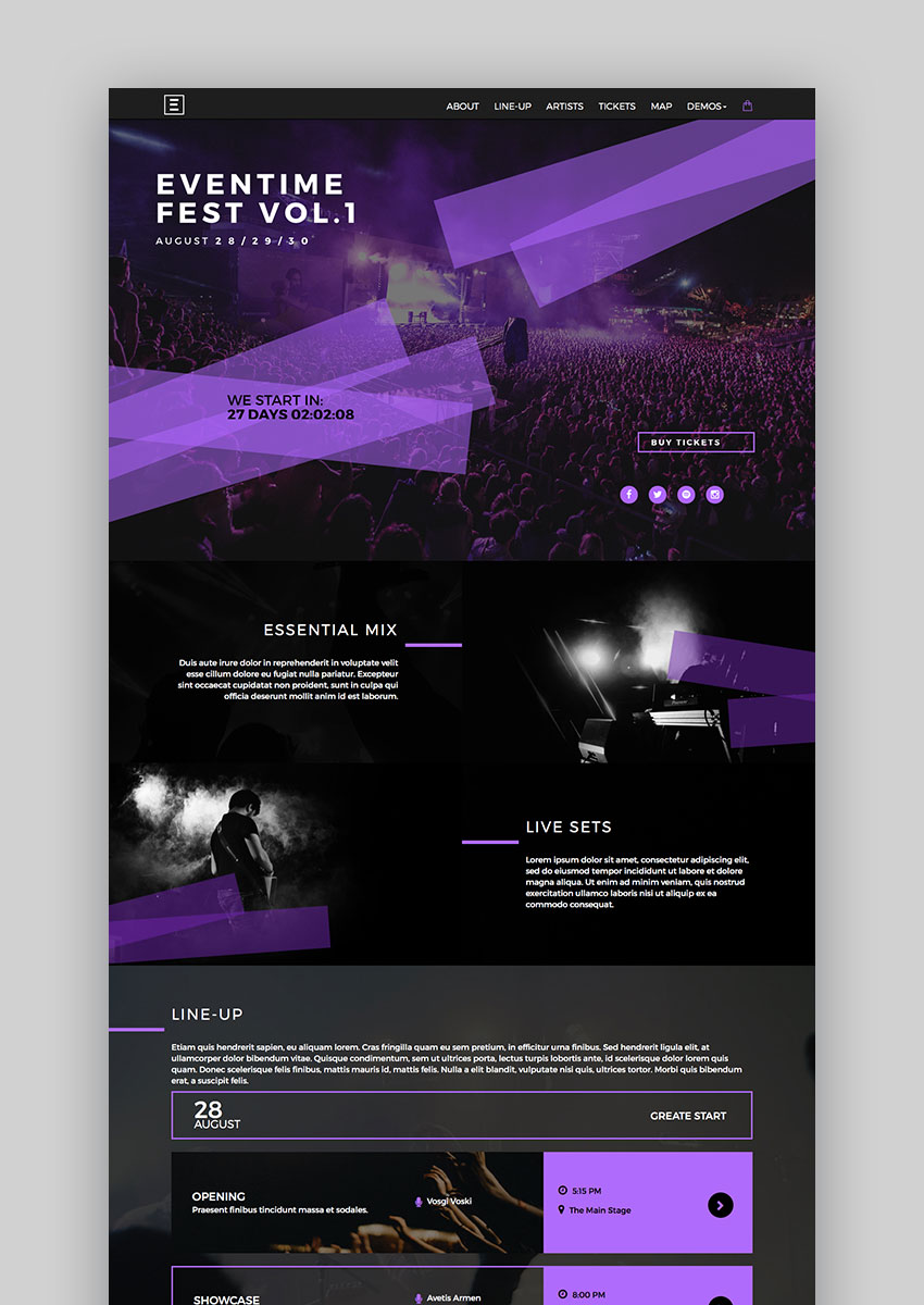 Tema WordPress do evento Eventime Conference