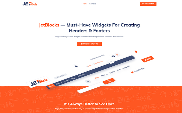 วิดเจ็ตส่วนหัวและส่วนท้ายของ JetBlocks Elementor ปลั๊กอิน WordPress