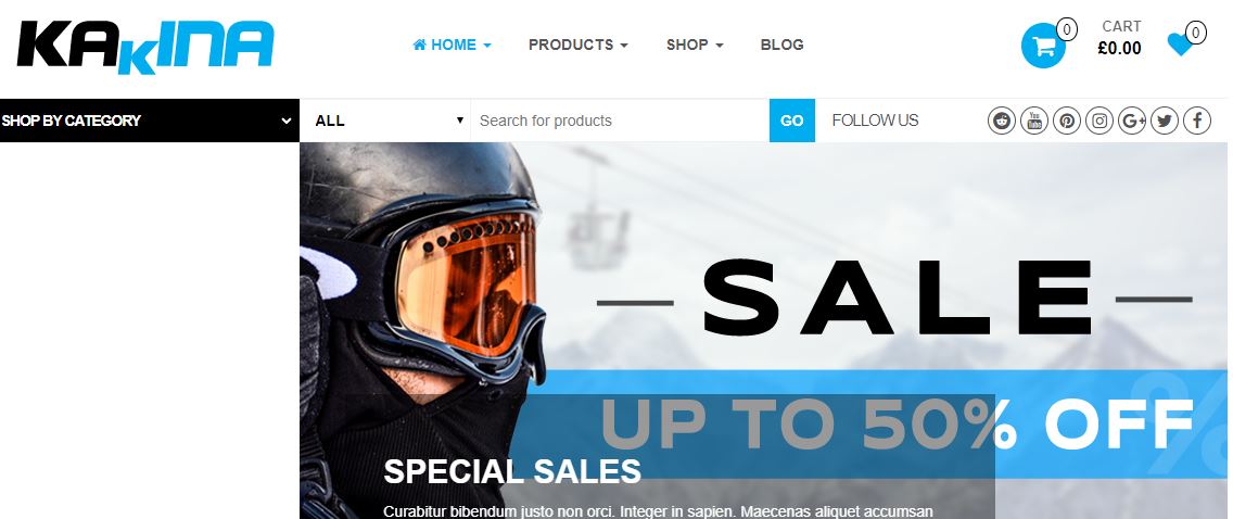 Motyw sklepu Kakina woocommerce