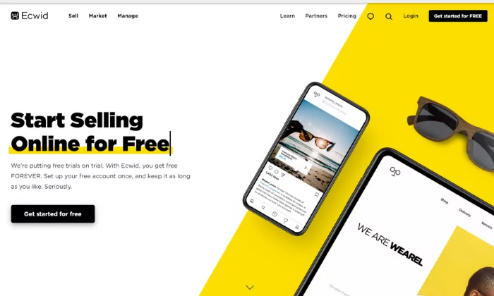 最佳電子商務平台的 Ecwid 初始頁面