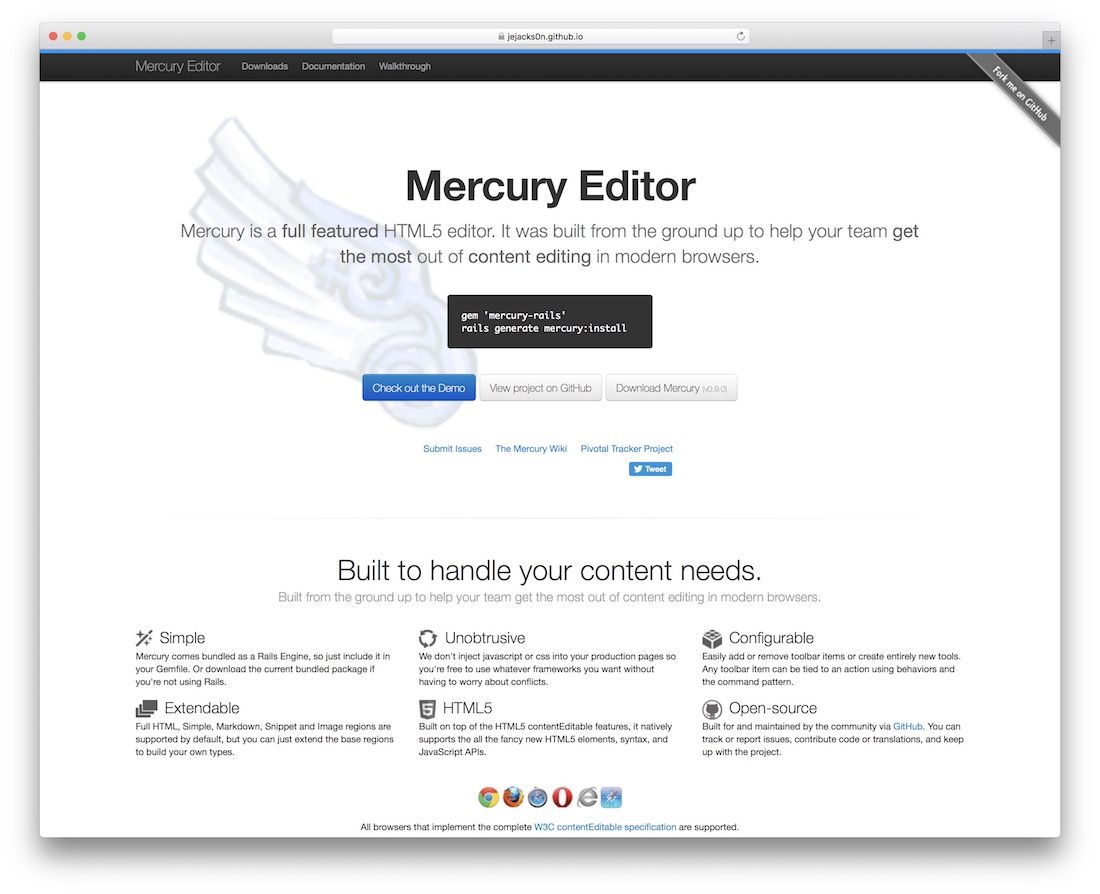 Mercury HTML5-Editor