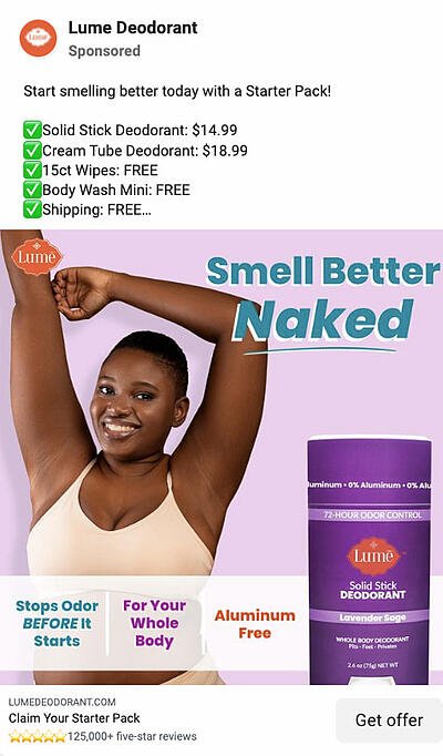 Contoh iklan facebook lume deoderant