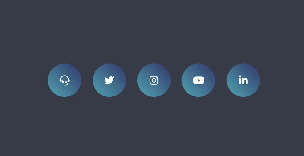 modèle de boutons de médias sociaux animés