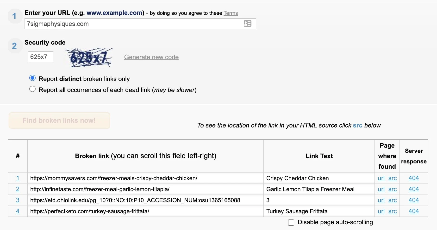 Broken Link Checker