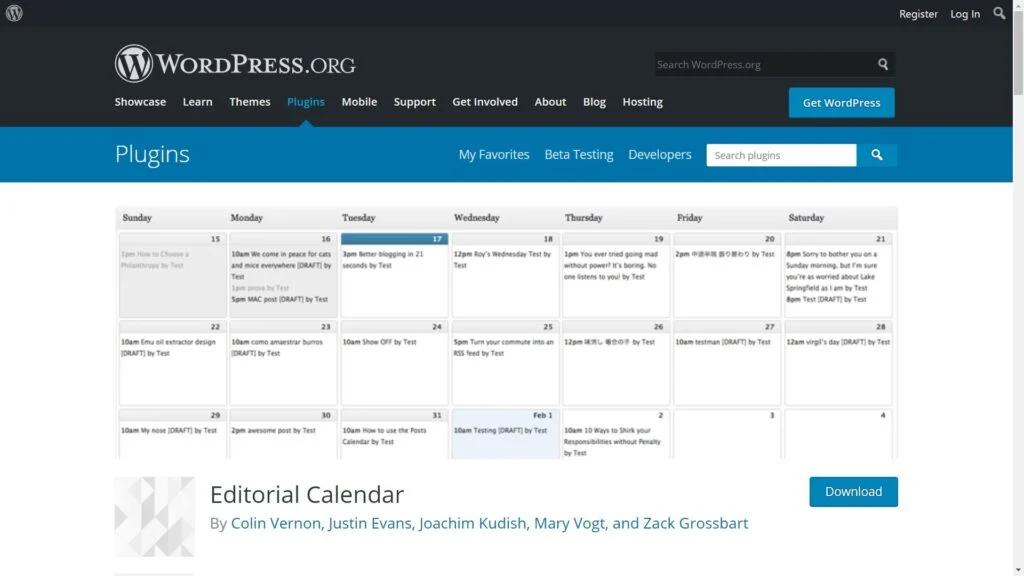 Editorial Calendar