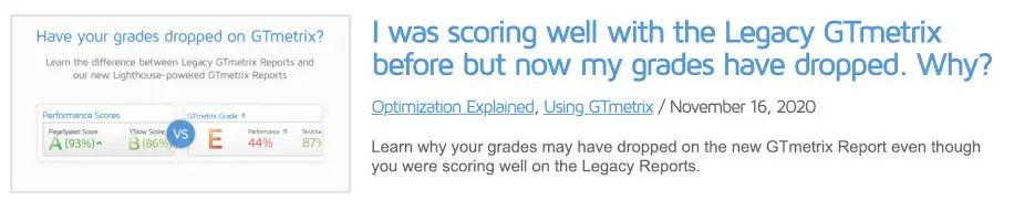 Core Web Vitals Tips and Tricks - Old GTmetrix vs new GTmetrix