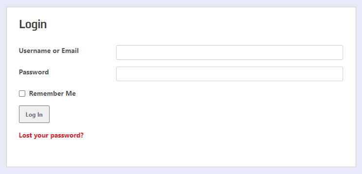 ログインページのパスワードを紛失したリンク