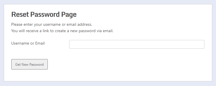 WooCommerceのパスワードを紛失したページ
