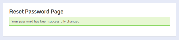 ユーザーパスワードのリセットに成功しました