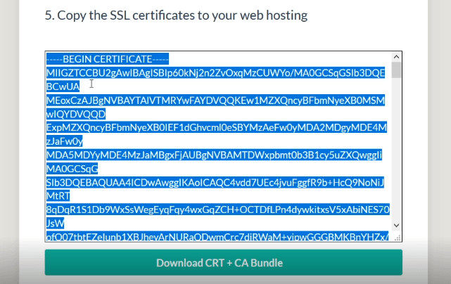 คัดลอกชุดใบรับรอง SSL CA Bundle