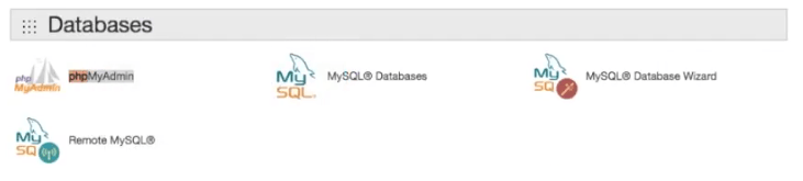 Znajdź phpmyadmina w cpanel