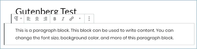 Blocco paragrafo Gutenberg