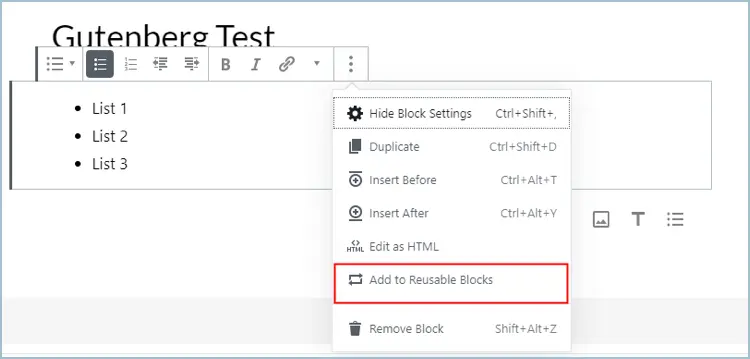 Creazione di blocchi riutilizzabili in Gutenberg