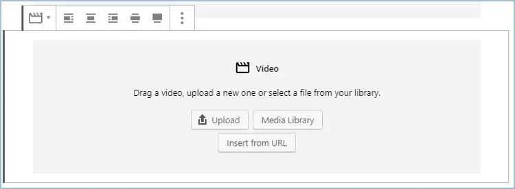 Blocco video Gutenberg