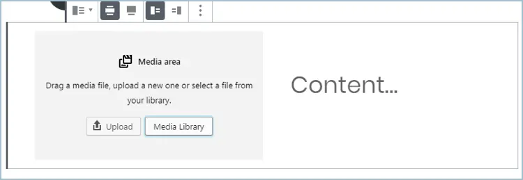 Blocco multimediale e testo Gutenberg