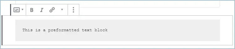 Blocco preformattato Gutenberg