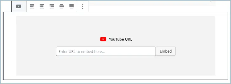 Blocco di incorporamento YouTube di Gutenberg