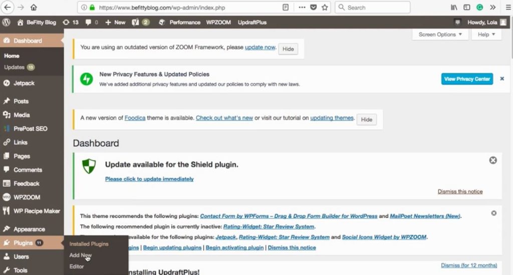 klik plugin tambahkan baru