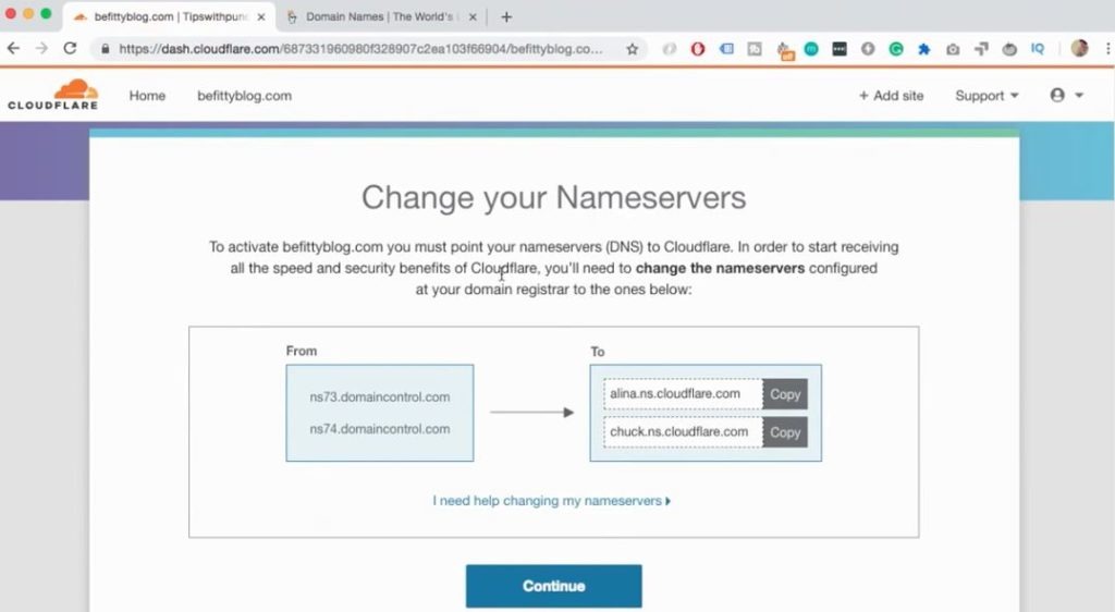 catatan server nama saat ini