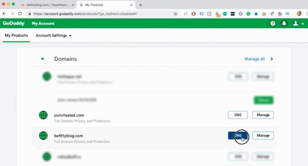 . Klik DNS
