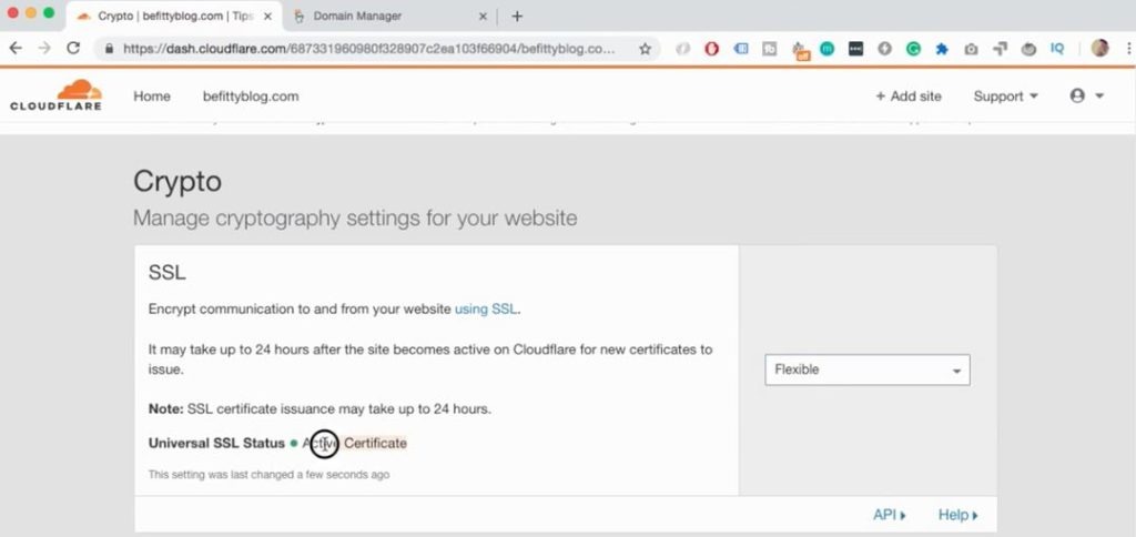 Status SSL universal AKTIF
