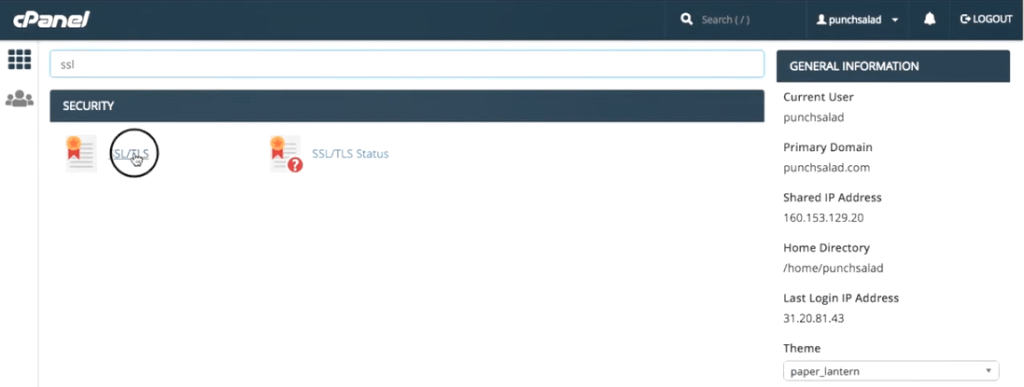 İlk seçeneği SSL / TLS'yi seçin