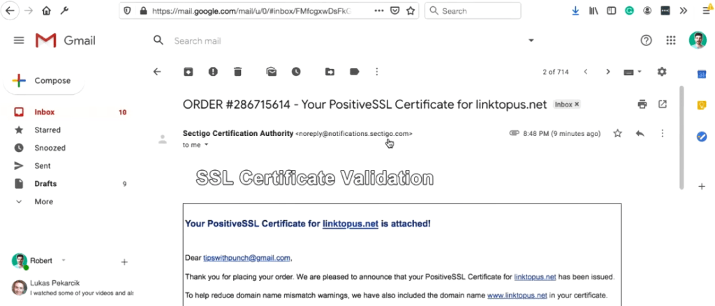 ssl sertifika doğrulama e-postası