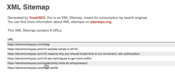XMLサイトマップWordPressWebサイトの作成、ステップ5