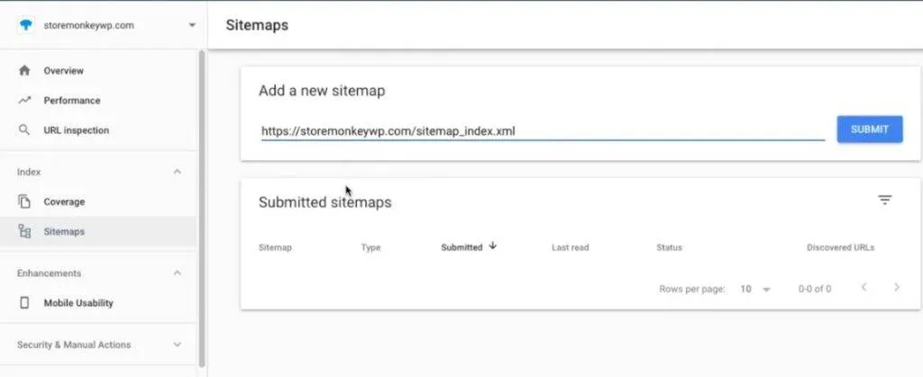 サイトマップをGoogle検索コンソールに送信する、ステップ3