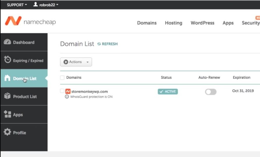 Ändern Sie Namecheap-Nameserver in die erhaltenen Nameserver. Bild 2