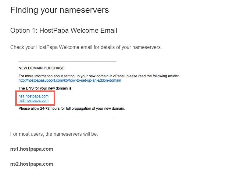 Besorgen Sie sich die Nameserver Ihres Hosting-Providers. Bild 1